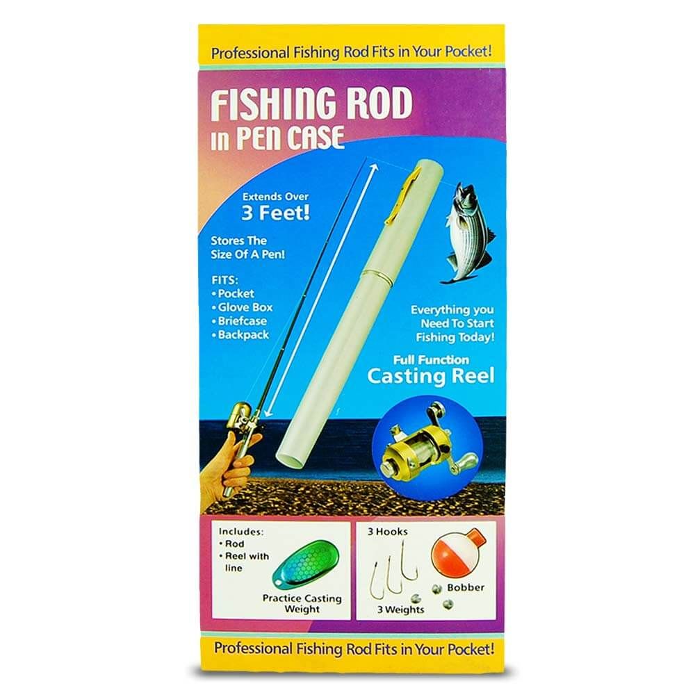 Мини пен штап за пецање са ролном у оловци - телескопски до 1 метар
