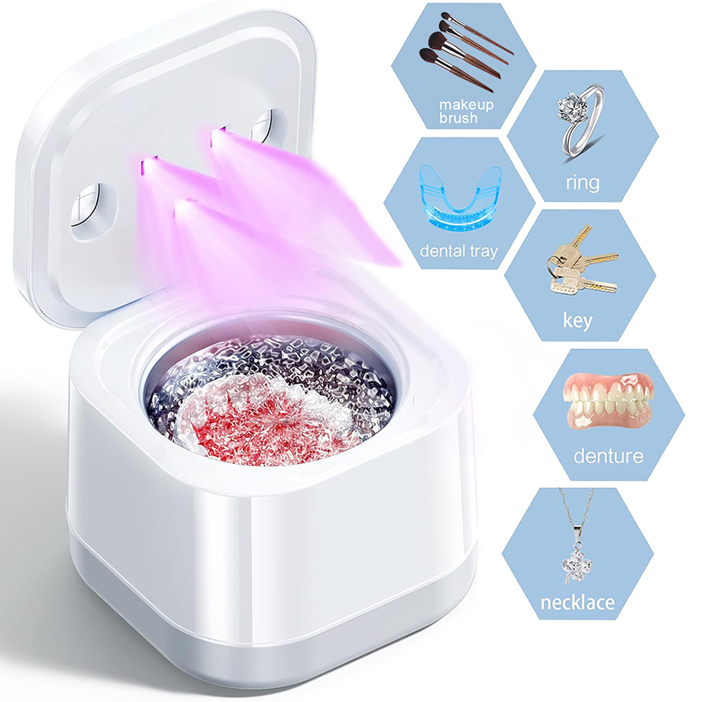 ултразвучни уређај за чишћење за алгенере, штитнике за уста, протезе за зубе, главе четкица за зубе, накит