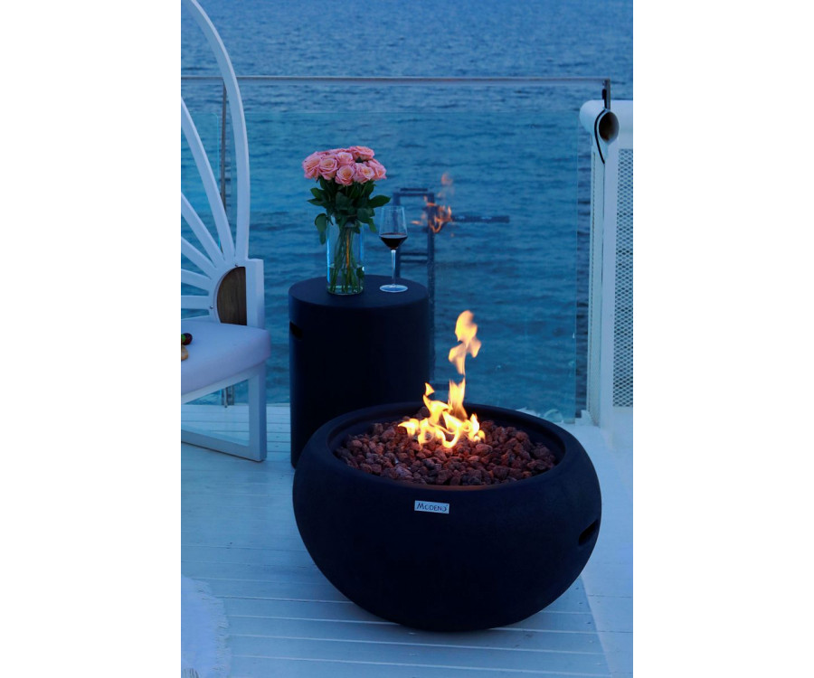 црни преносни камин башта - спољно округло гасно огњиште