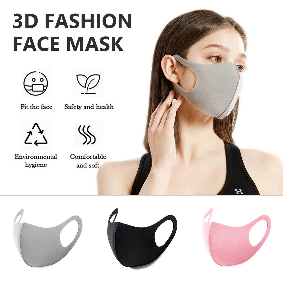 маска за лице ружичаста еластична