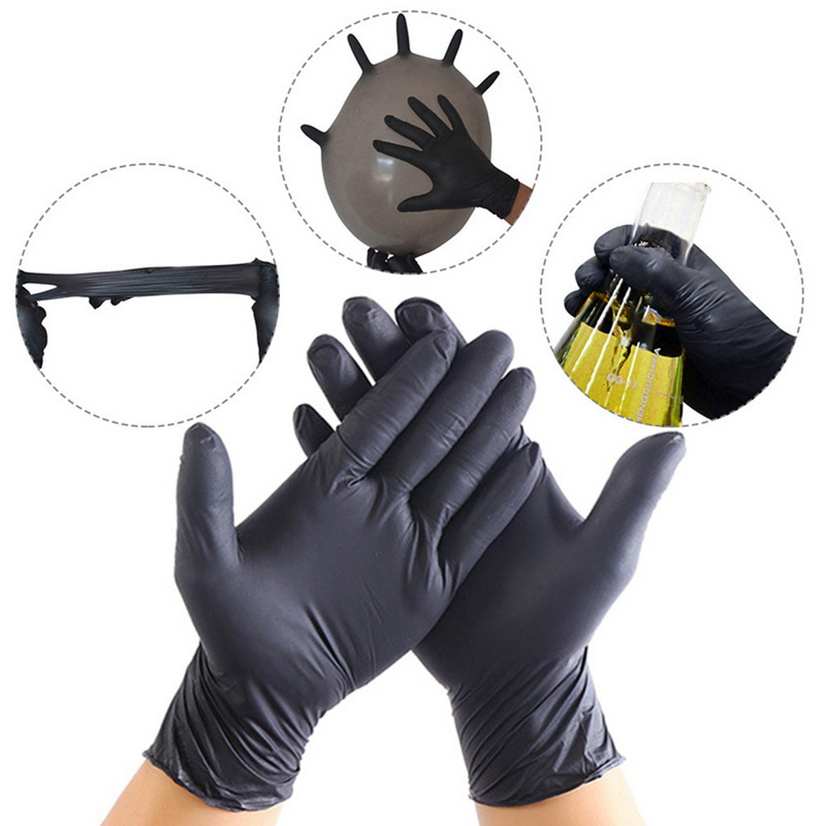 гумене рукавице нитрил заштитне црне