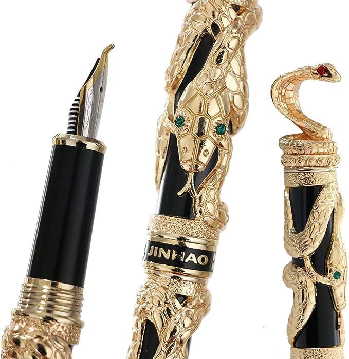 златна оловка украшена мастилом од змије кобре