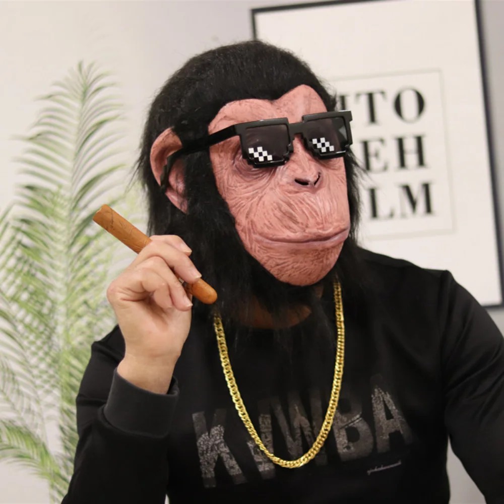 шимпанза маска лице мајмуна силиконска латекс маска за главу