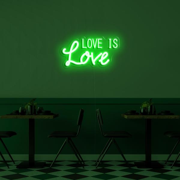 3Д неонски ЛЕД лого на зиду - Љубав је љубав димензија 50 цм