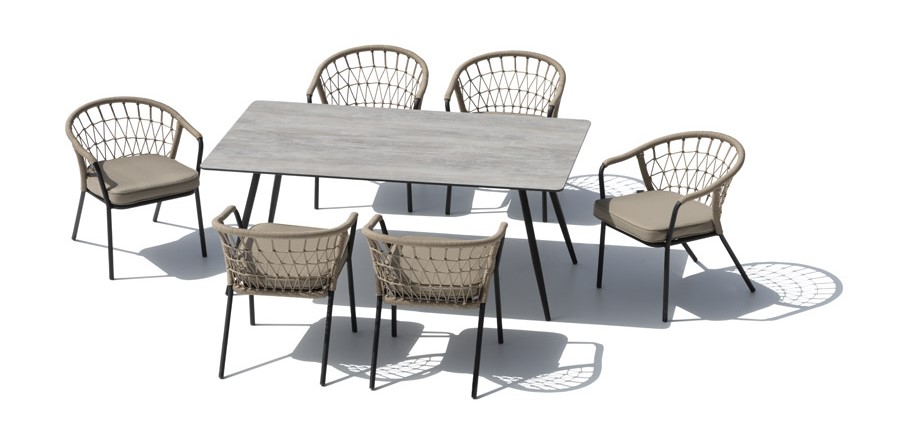 Луксузни сет за седење у башти - трпезаријски сто са столицама