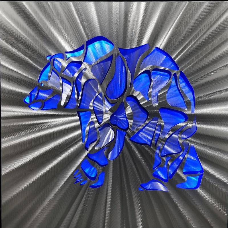 поларни медвед - ЛЕД апстрактне металне слике 3Д алуминијум