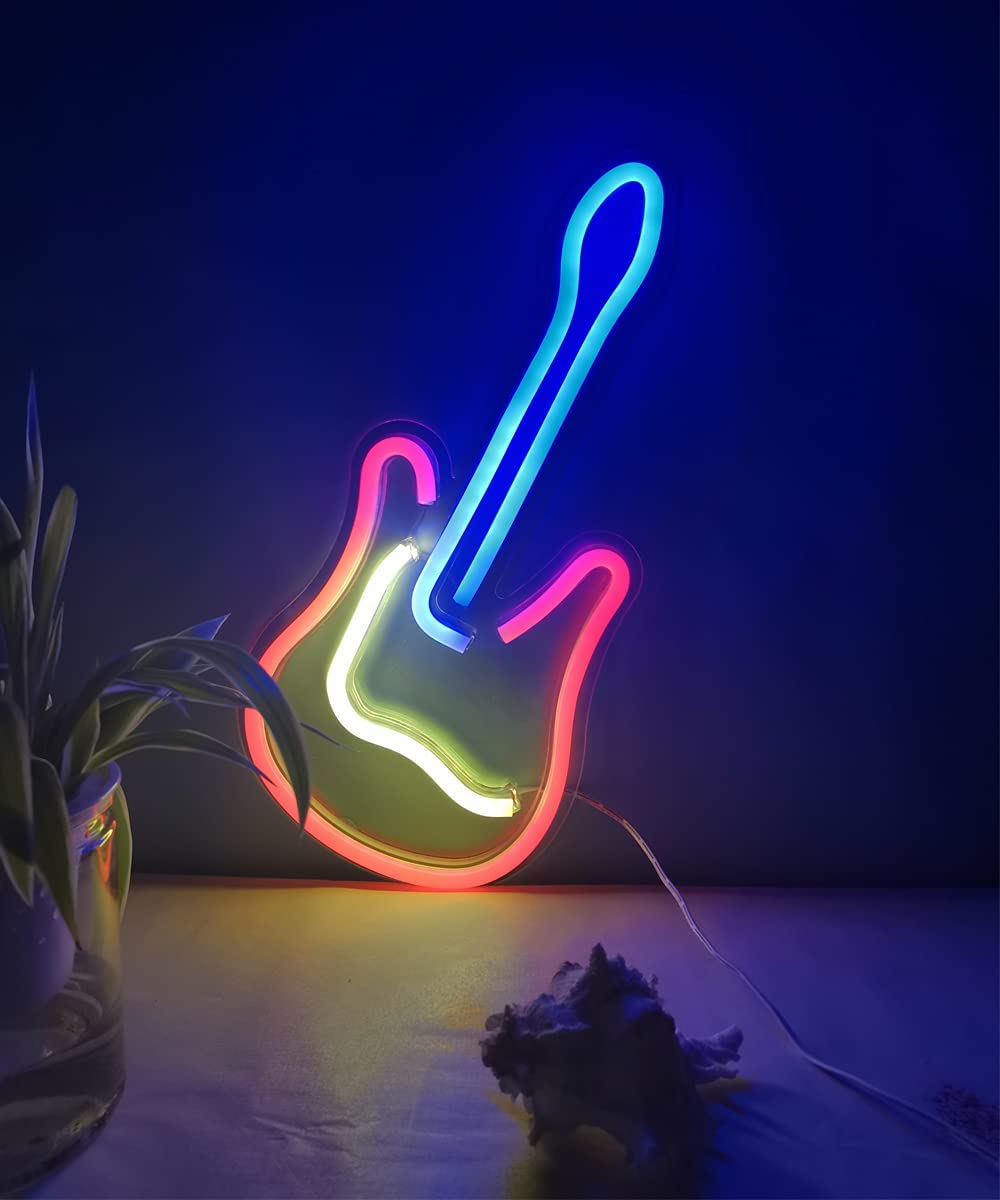 svetleća gitara na zidu - led neon