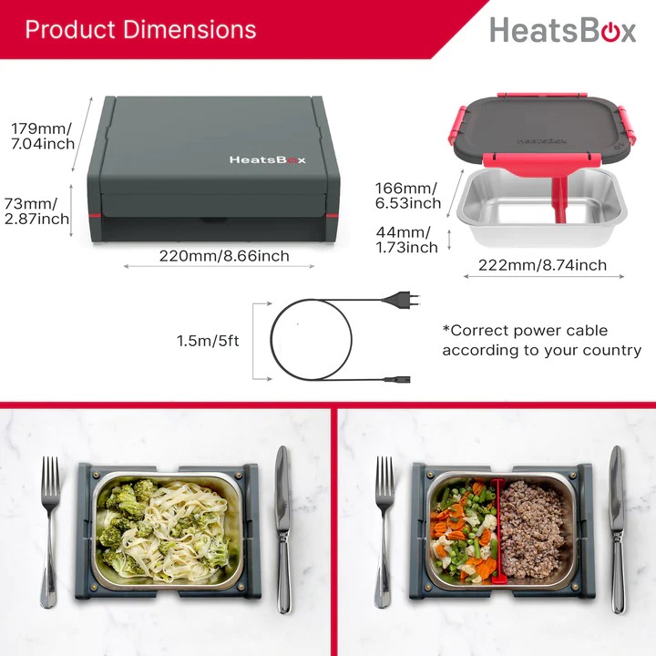 кутија за ручак за храну електрично грејана храна хеатсбок про