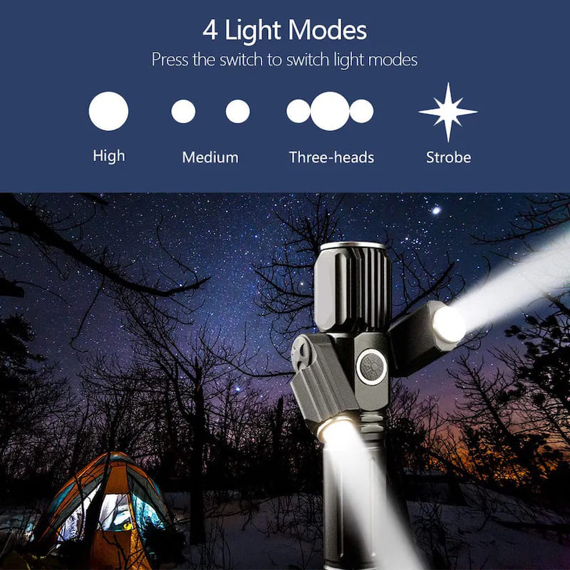 батеријска лампа за осветљење 4 режима осветљења